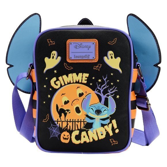 Loungefly Disney Lilo and Stitch Glow Halloween Candy Cosplay Passport Backpack - Picture 5 of 6